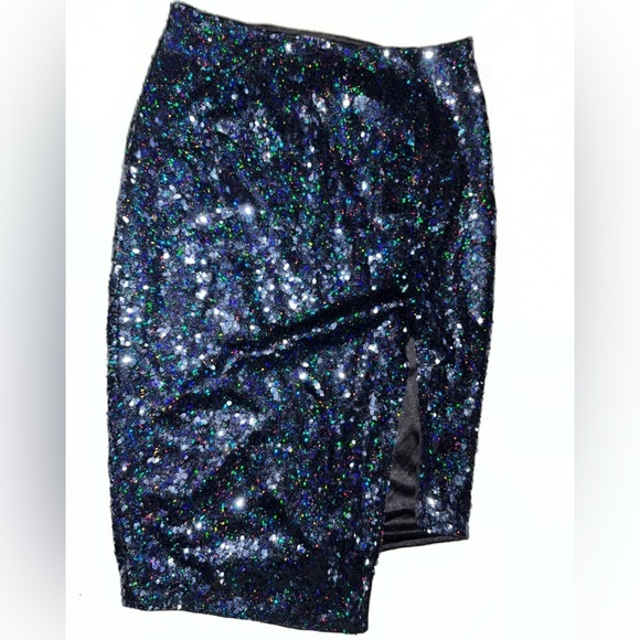 Hommage From Los Angeles Dresses & Skirts - HOMMAGE FROM LOS ANGELES SEQUIN ASYMMETRICAL MIDI SKIRT WITH A SLIT TRENDING